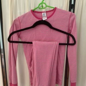 Mini Boden Girls Pink Stripe Pajama Set